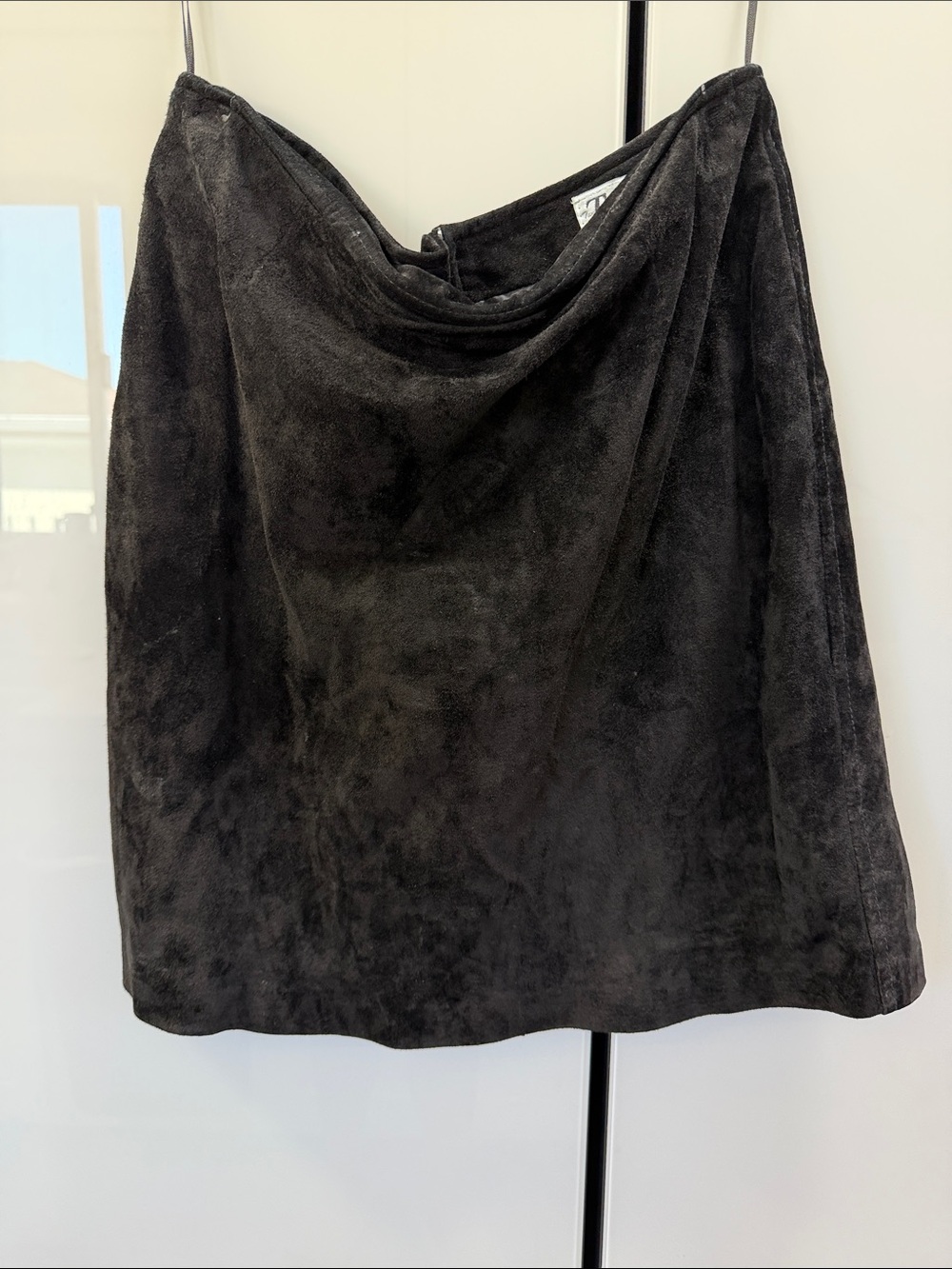 TLC Black Suede A-Line mini Skirt